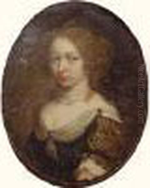 Francaise Du 17eme Siecle. Portrait Presume De La Fille D'armande Bejart Oil Painting by Pierre Le Romain I Mignard