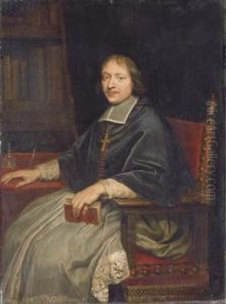 Portrait Of A Cleric Oil Painting by Pierre Le Romain I Mignard