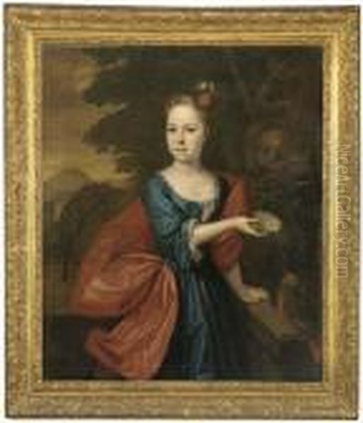 Portrait Of A Lady Oil Painting by Pierre Le Romain I Mignard