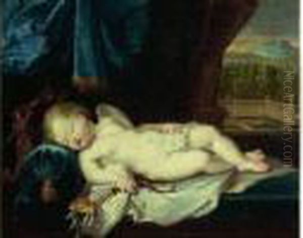 Portrait Presume Du Comte De Toulouse En Cupidon Endormi Oil Painting by Pierre Le Romain I Mignard