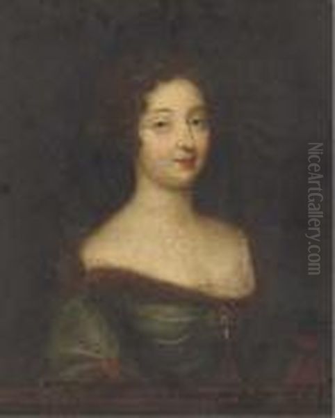 Portrait Of Anna De Rohan Oil Painting by Pierre Le Romain I Mignard