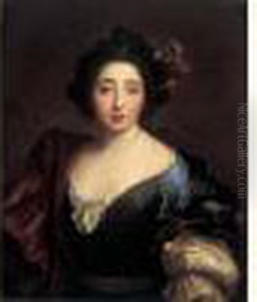 Portrait De Catherine Mignard, Comtesse De Feuquieres Oil Painting by Pierre Le Romain I Mignard