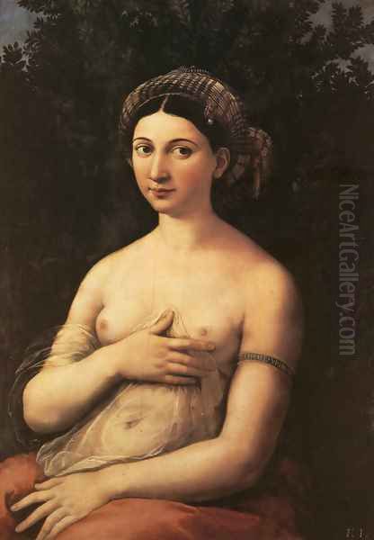 Portrait of a Young Woman (or La Fornarina) Oil Painting by Raphael