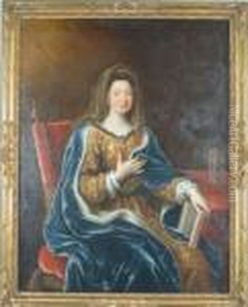 Portrait Of Francoise D'aubigne, Marquise De Maintenon, Wife Oflouis Xiv Oil Painting by Pierre Le Romain I Mignard