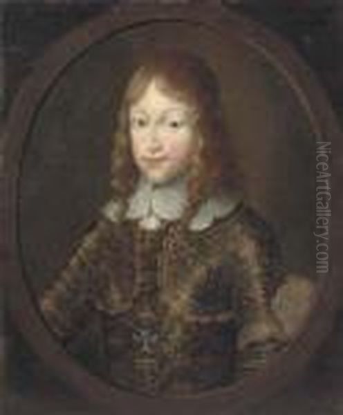 Portrait Of A Gentleman, Half-length, In Armour Oil Painting by Pierre Le Romain I Mignard