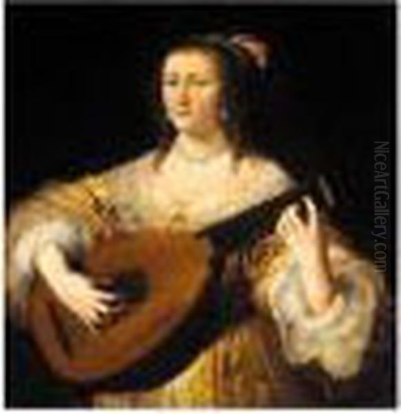 An Allegory Of Music Oil Painting by Pierre Le Romain I Mignard