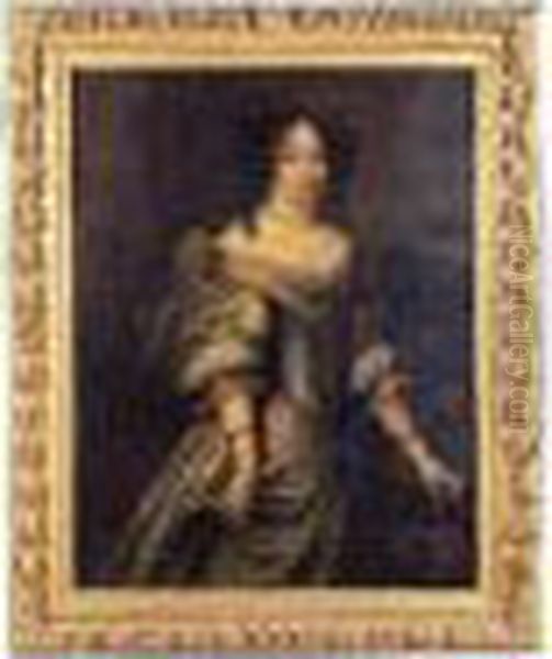 Portrait De Femme Oil Painting by Pierre Le Romain I Mignard