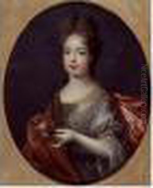 Portrait Of A Lady Oil Painting by Pierre Le Romain I Mignard