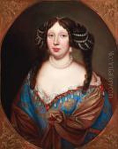 Portrait Of Magdalena Sibilla Herzogin Von Wurttenberg Oil Painting by Pierre Le Romain I Mignard