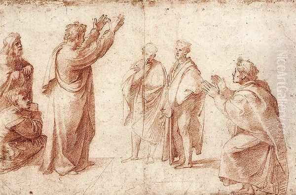 Study For St Paul Preaching In Athens by Raphael