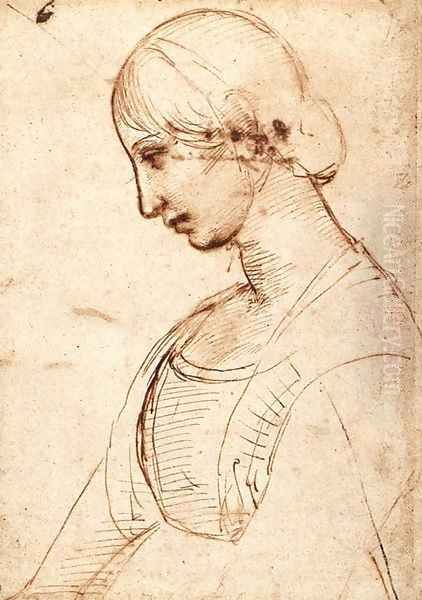 Waist Length Figure Of A Young Woman Oil Painting by Raphael