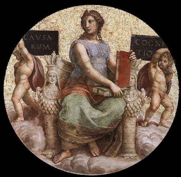 The Stanza Della Segnatura Ceiling Philosophy Oil Painting by Raphael