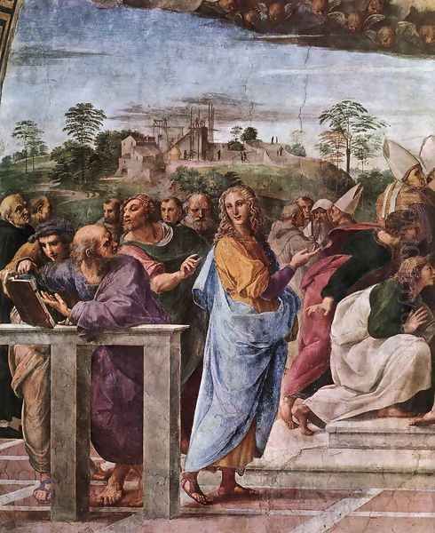 Disputation of the Holy Sacrament (La Disputa) [detail: 2] Oil Painting by Raphael