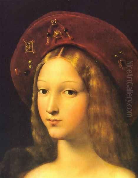 Joanna of Aragon [detail] Oil Painting by Raphael