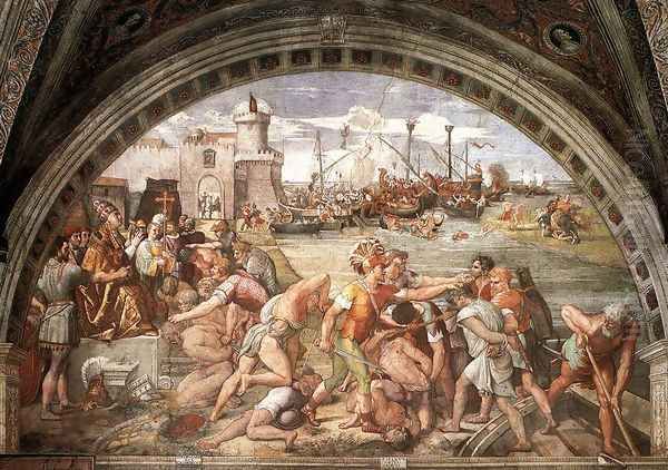 The Battle Of Ostia Oil Painting by Raphael