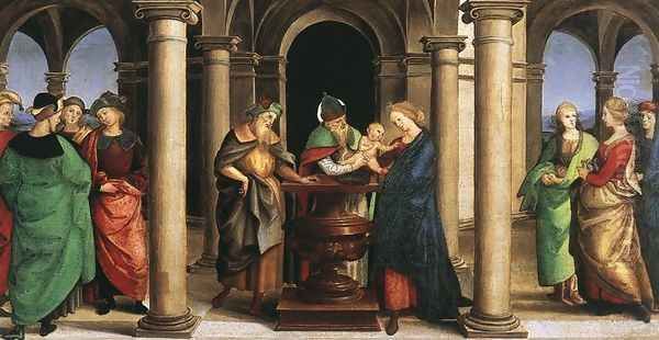 The Presentation in the Temple (Oddi altar, predella) Oil Painting by Raphael