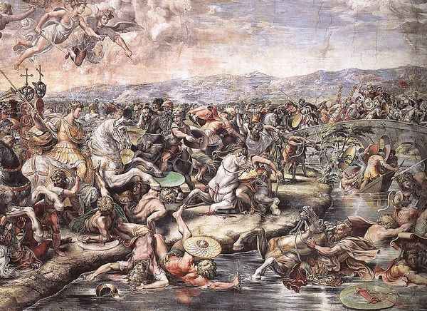 The Battle at Pons Milvius [detail: 1] Oil Painting by Raphael