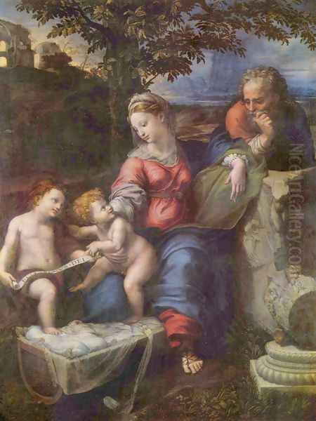 Holy Family below the Oak Oil Painting by Raphael