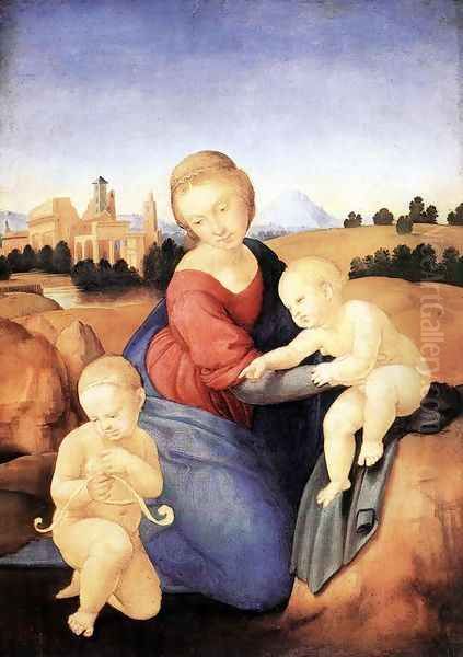 Madonna and Child with the Infant St John Oil Painting by Raphael