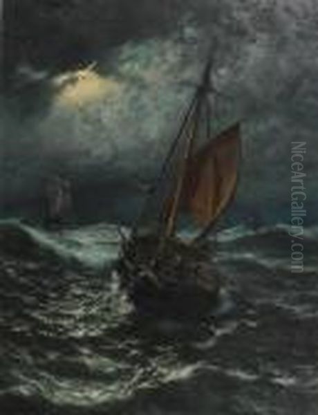 Midnight On The Doggerbank Oil Painting by Thomas Rose Miles