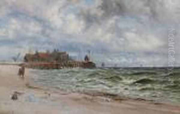 Gorleston Sands Oil Painting by Thomas Rose Miles