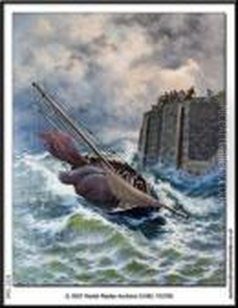 Safe Thro' The Storm, Peelharbour Oil Painting by Thomas Rose Miles