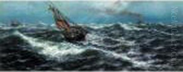 Storm Coming, In The Channel Oil Painting by Thomas Rose Miles