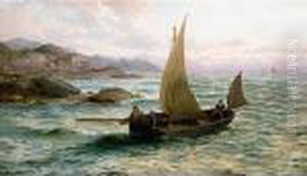 Fishermen Returning, Morning At Stone Head, Connemara, Ireland Oil Painting by Thomas Rose Miles