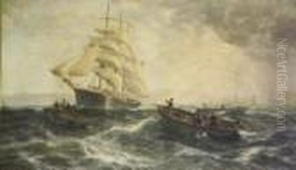 Outward Bound From Whitby Oil Painting by Thomas Rose Miles