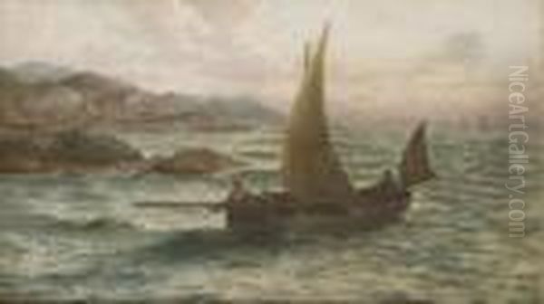 Fishers Returning, Morning At Stone Head, Connemara Oil Painting by Thomas Rose Miles