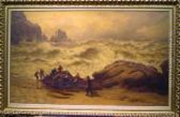 After The Storm, 'the Name Of The Wreck' Oil Painting by Thomas Rose Miles