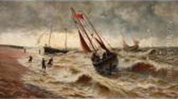 Stormy Morning, Hastings Oil Painting by Thomas Rose Miles