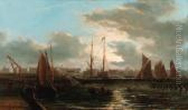 Evening, Yarmouth Haven Oil Painting by Thomas Rose Miles