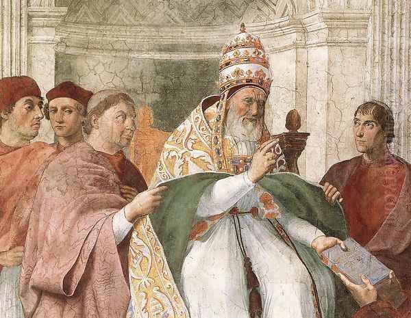 Gregory IX Approving the Decretals [detail: 1] Oil Painting by Raphael