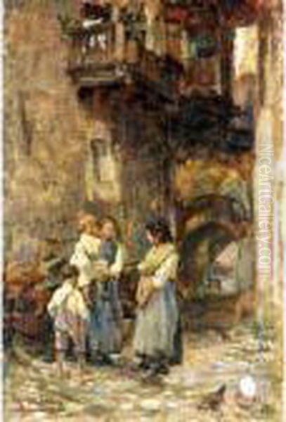 Liete Conversazioni Oil Painting by Alessandro Milesi