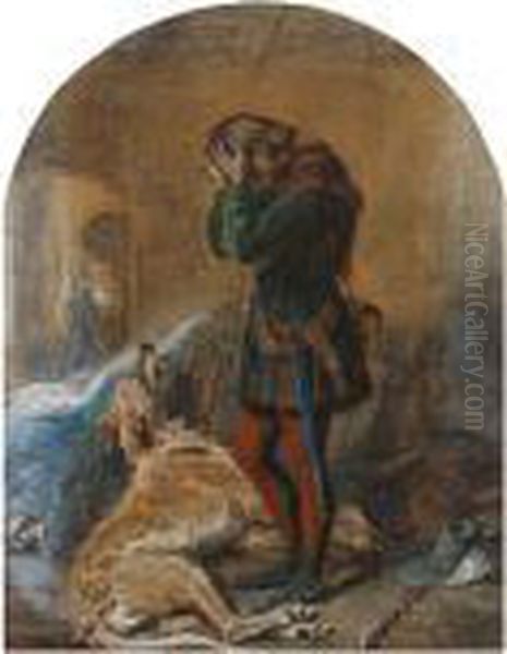 The Death Of Gelert Oil Painting by Sir John Everett Millais