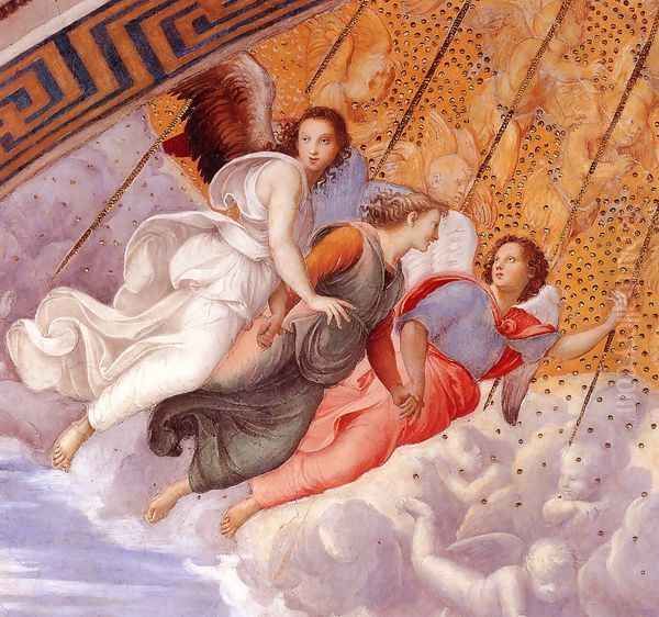 The Stanza della Segnatura Ceiling [detail: 1] Oil Painting by Raphael