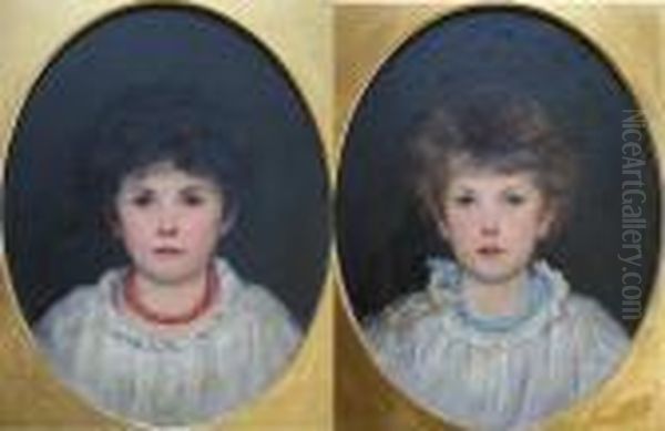 Millais,
Bt. Pra Portraits Of The Thomas Sisters Of Eyhorne Horse A Pair Oil Painting by Sir John Everett Millais