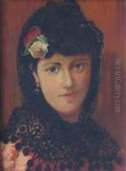 A Spanish Maiden Oil Painting by Sir John Everett Millais