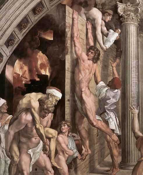 The Fire in the Borgo [detail: 1] Oil Painting by Raphael