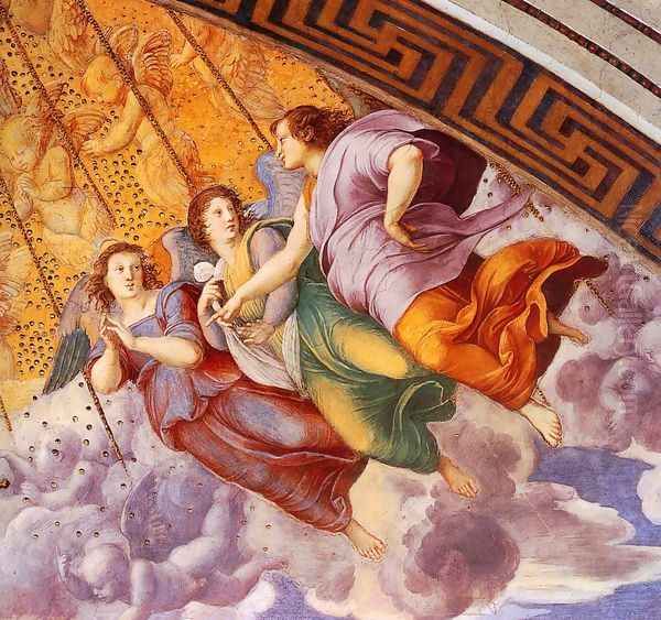 The Stanza della Segnatura Ceiling [detail: 2] Oil Painting by Raphael