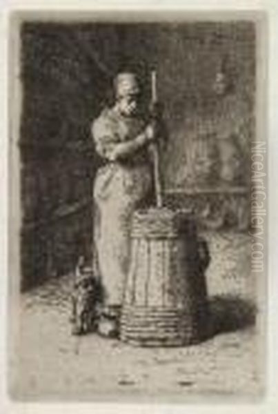 Baratteuse Oil Painting by Jean-Francois Millet