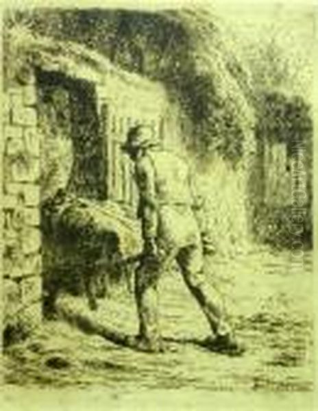 Le Paysan Rentrant Du Fumier Oil Painting by Jean-Francois Millet