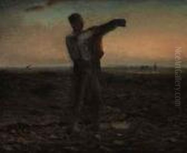 La Fin De La Journee; Effect Du Soir Oil Painting by Jean-Francois Millet