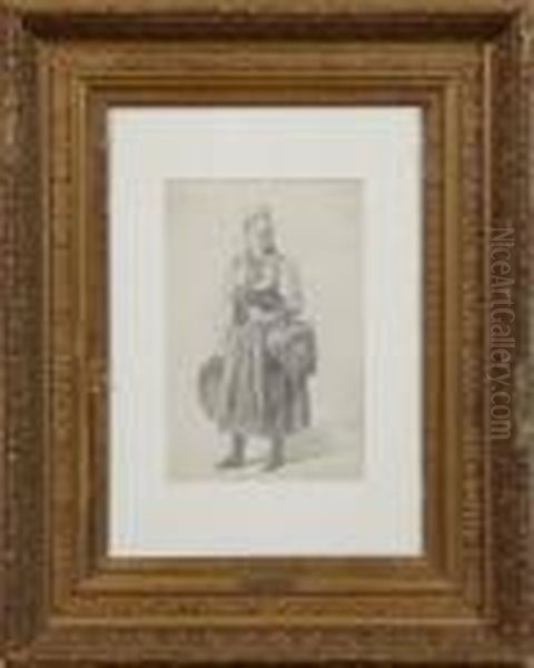 Study Of A Milkmaid Oil Painting by Jean-Francois Millet