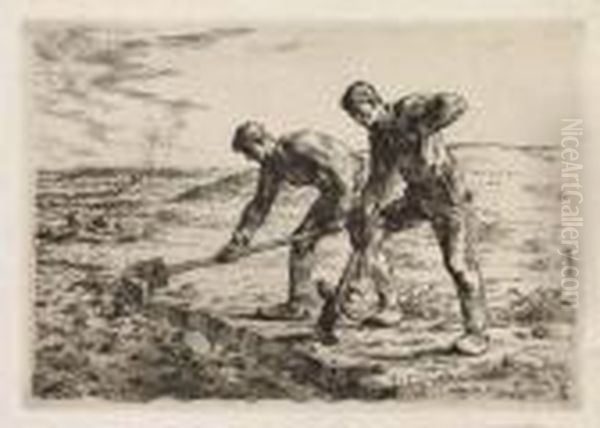 Les Becheurs Oil Painting by Jean-Francois Millet