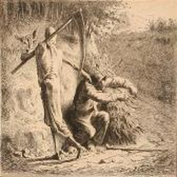 Death And The Woodcutter Oil Painting by Jean-Francois Millet