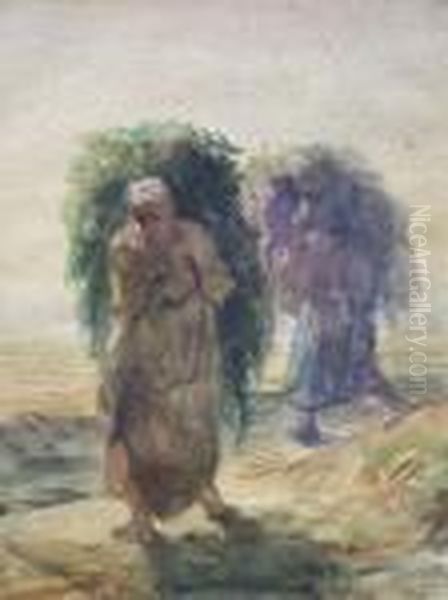 Bears Initials Oil Painting by Jean-Francois Millet