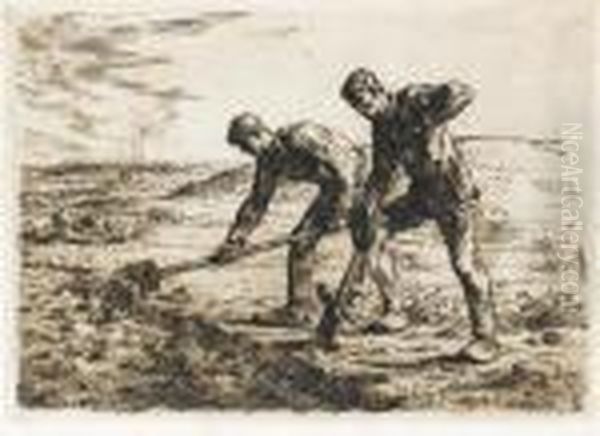 Les Becheurs Oil Painting by Jean-Francois Millet