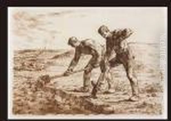 Les Becheurs Oil Painting by Jean-Francois Millet